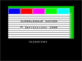 Title screen of Superleague Soccer on the Sinclair ZX Spectrum.